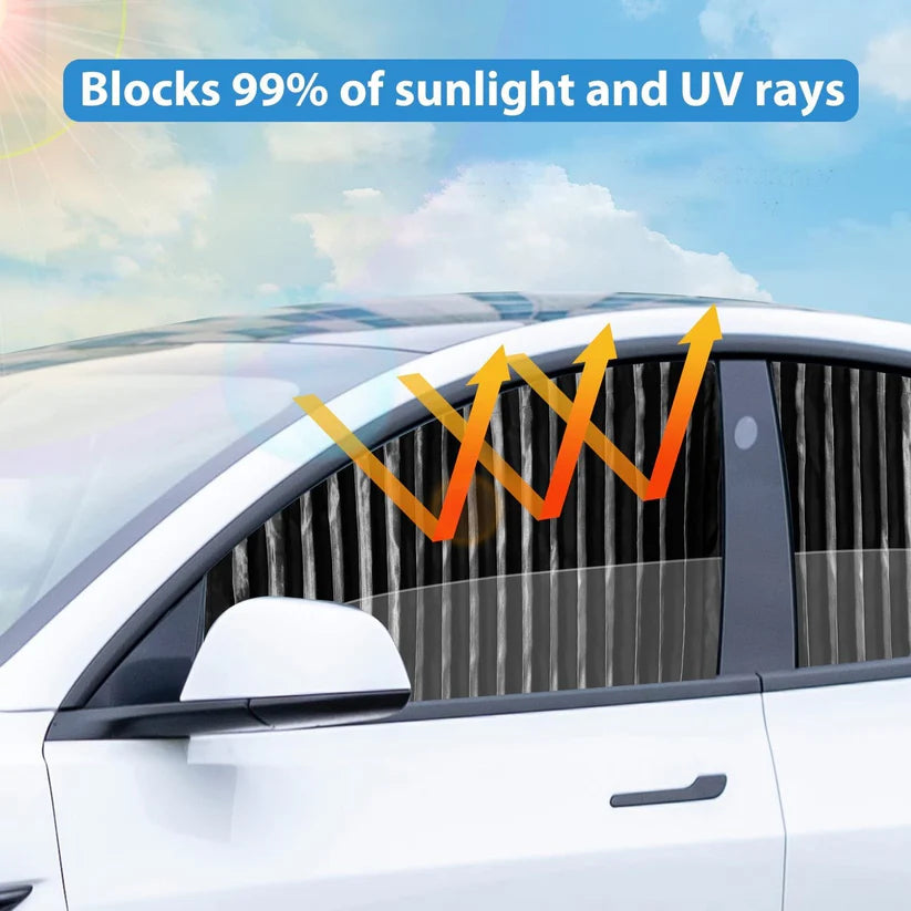 Universal Magnetic Car Window Sunshades (4 Pcs) - Black Color