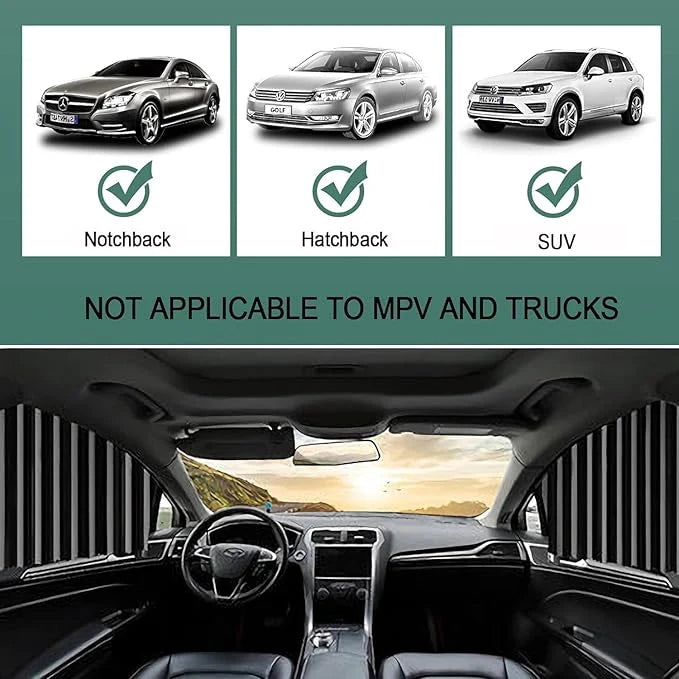 Universal Magnetic Car Window Sunshades (4 Pcs) - Black Color