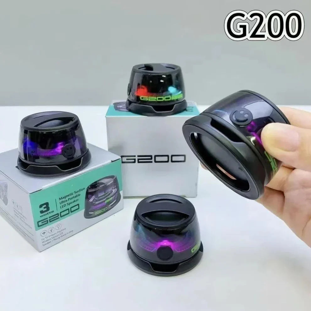 Portable Mini Magnetic Bluetooth 3D Speaker with RGB Light