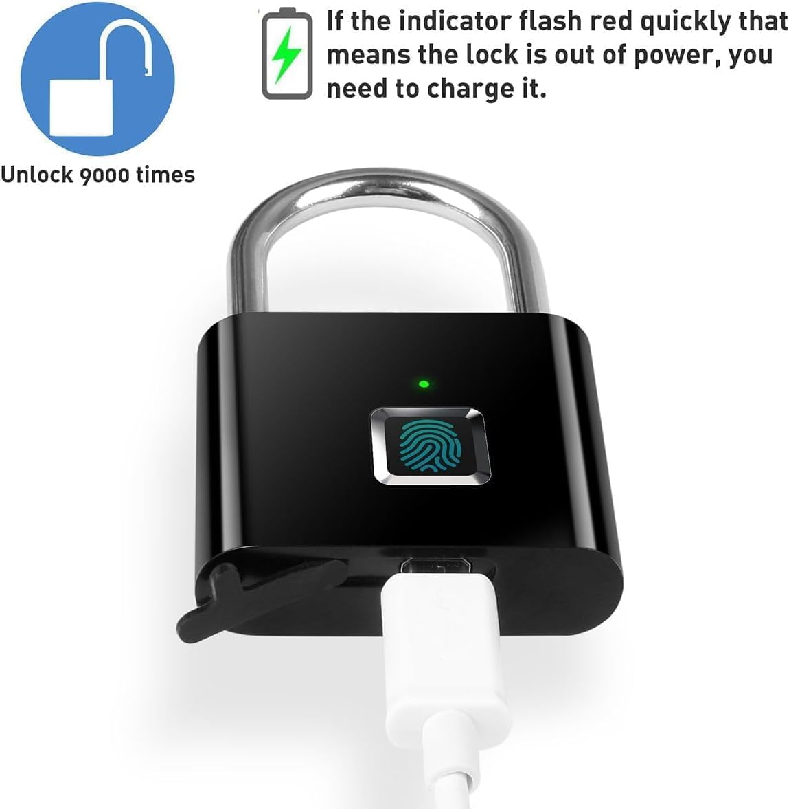 Waterproof Fingerprint Smart Lock - Keyless Portable USB Charging