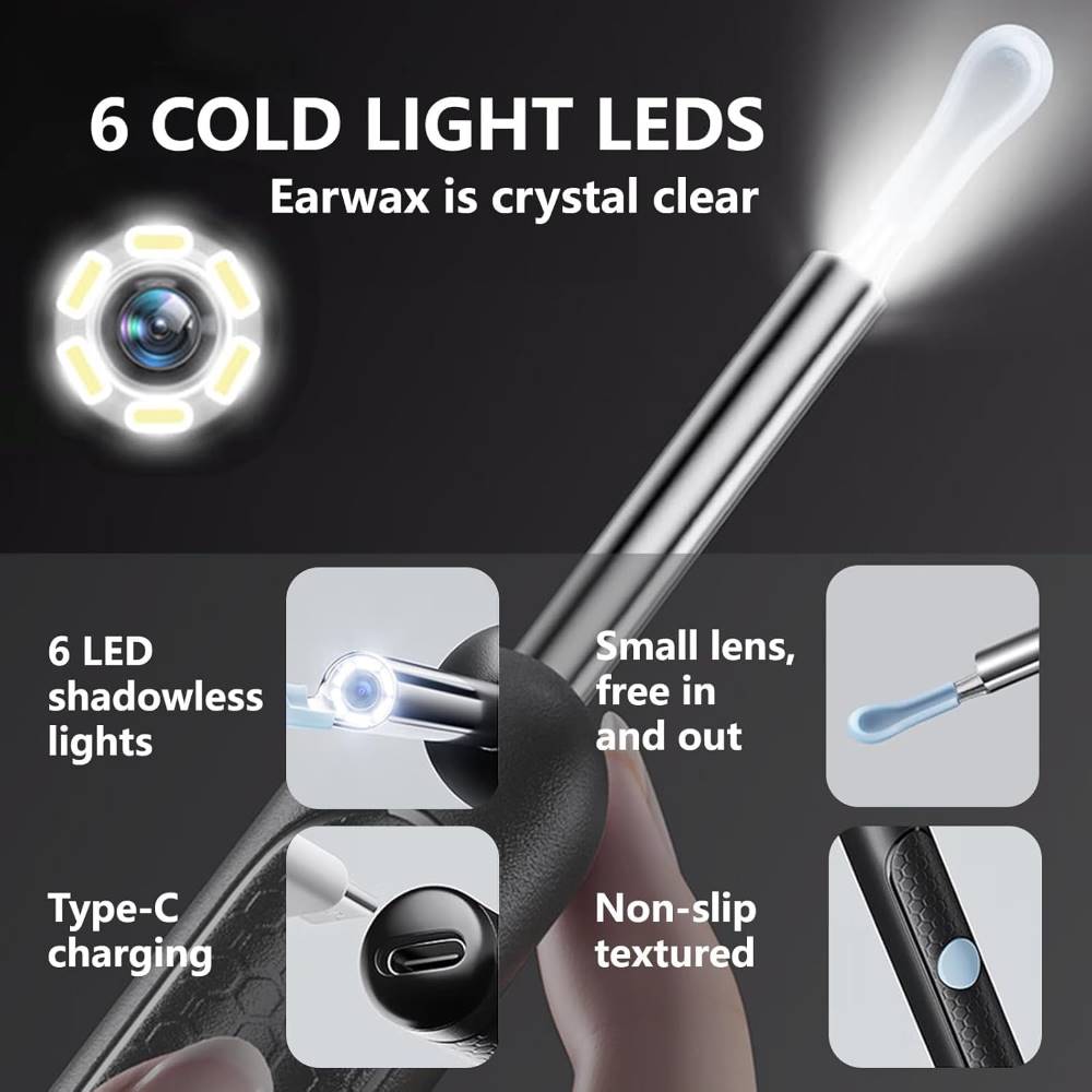 Smart Visual Earwax Cleaner Kit with 1080P WiFi Camera & LED Light