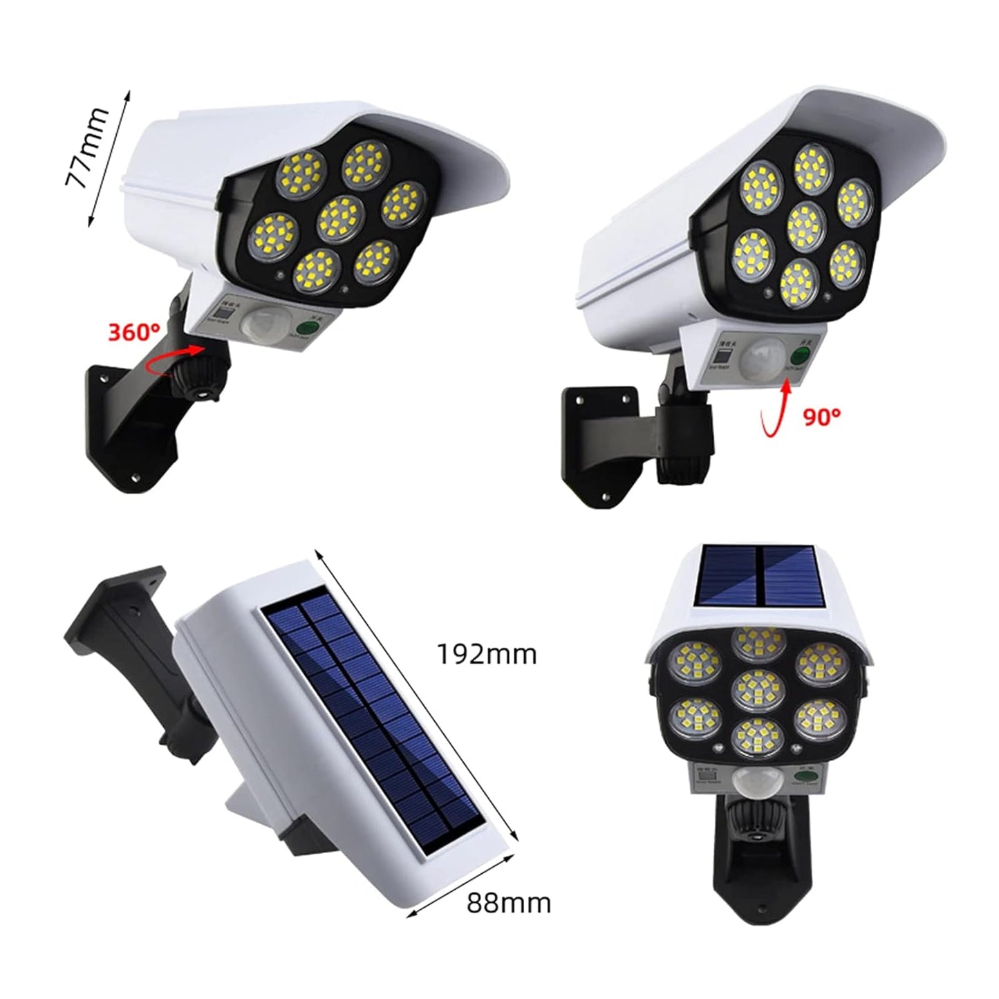 Dummy Camera Solar Sensor LED Light