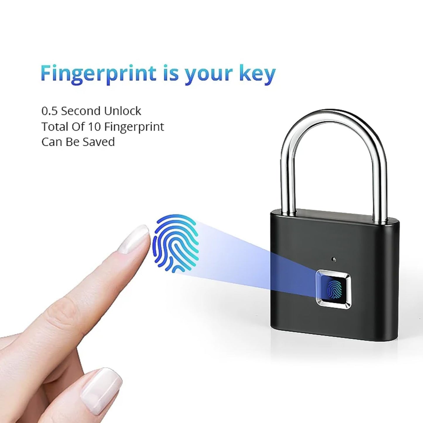 Waterproof Fingerprint Smart Lock - Keyless Portable USB Charging