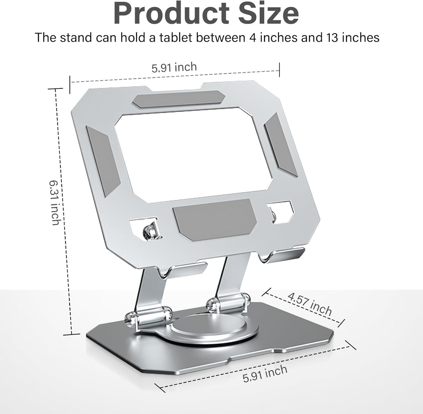 Portable 360° Rotating Aluminum Stand Holder – For Tablets & Lightweight Laptops