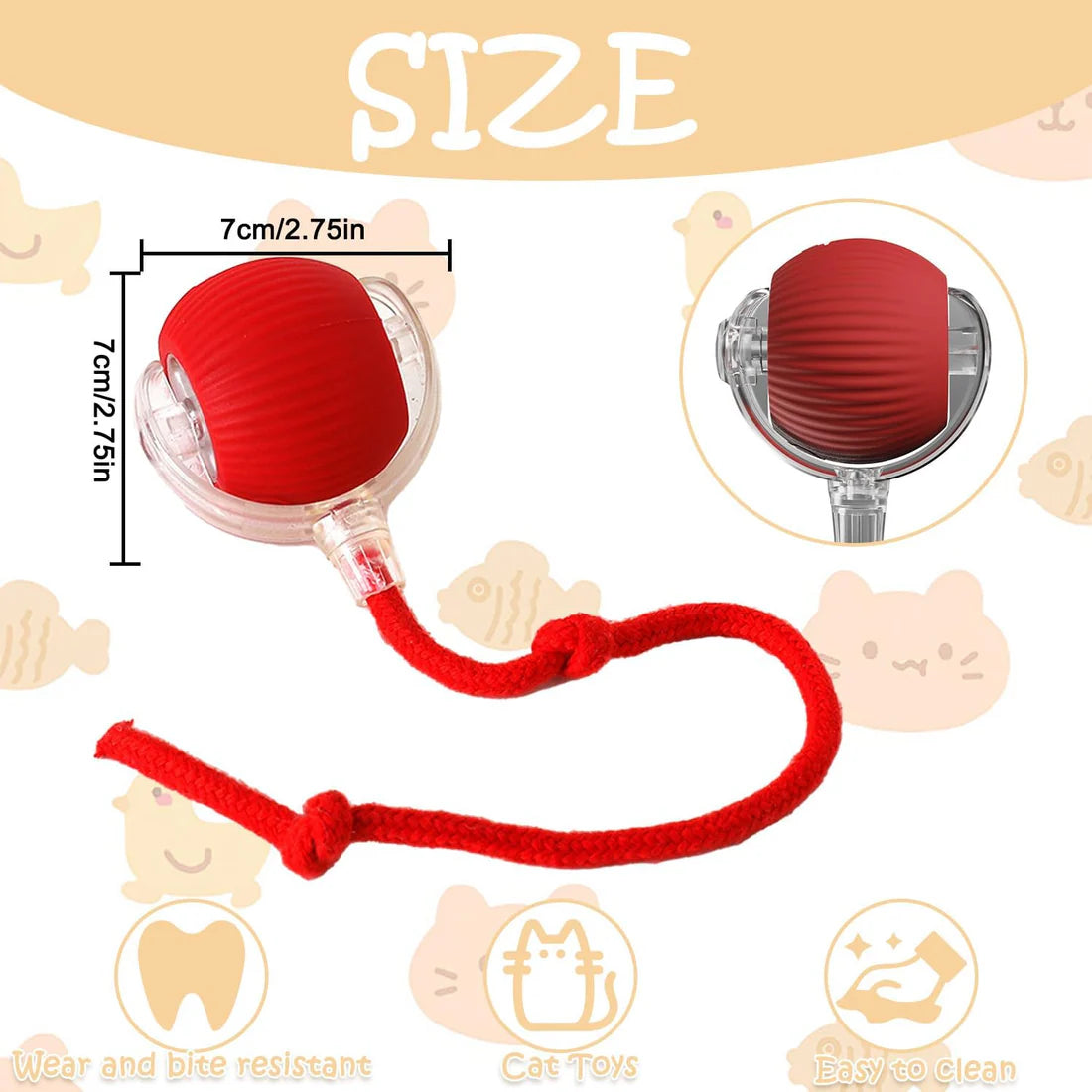 Smart Interactive Rolling Ball – USB Rechargeable Cat & Dog Toy