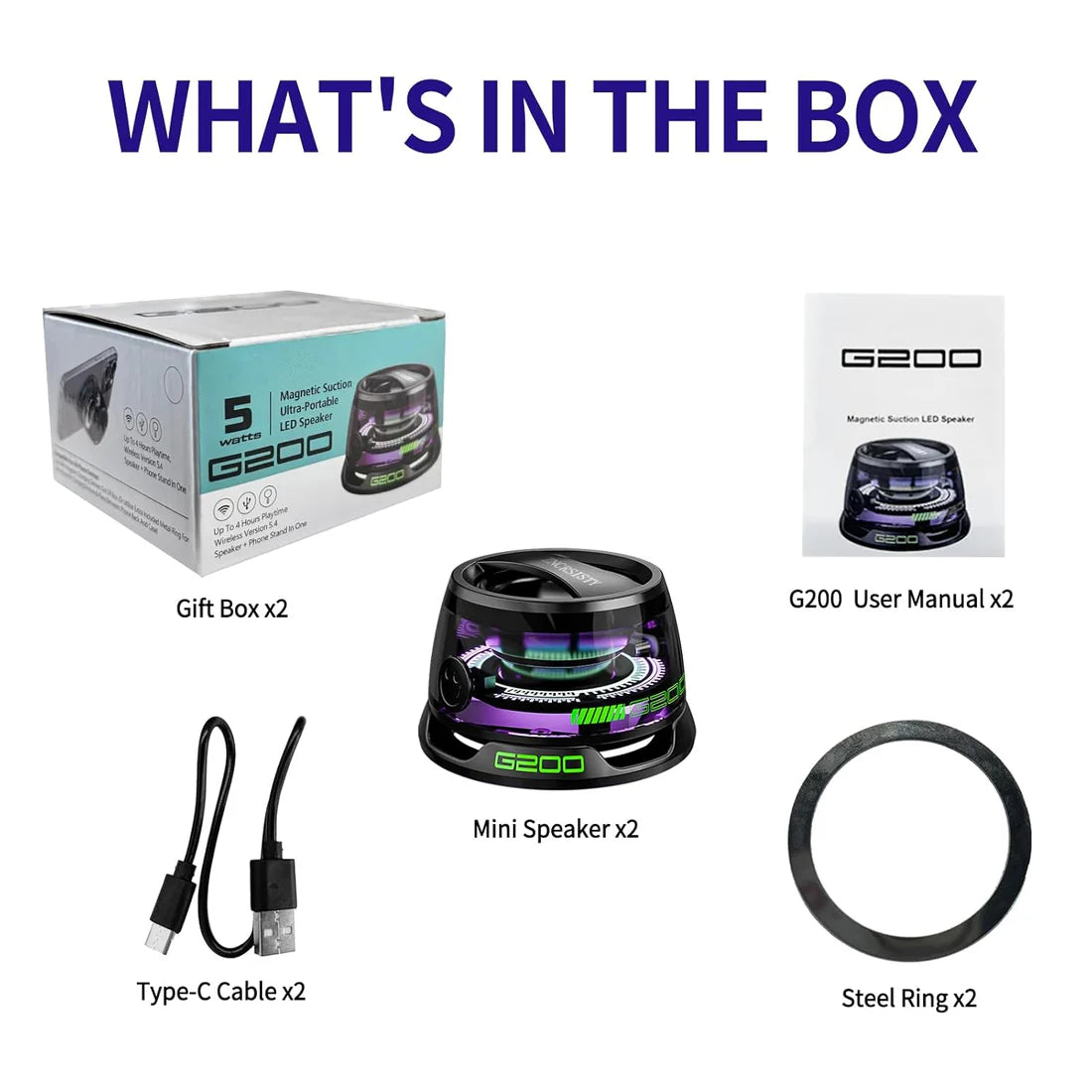 Portable Mini Magnetic Bluetooth 3D Speaker with RGB Light