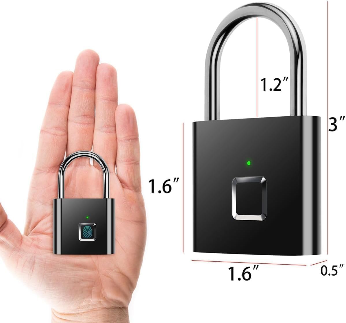 Waterproof Fingerprint Smart Lock - Keyless Portable USB Charging