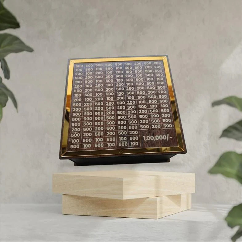 Saving Challenge Wooden piggy bank