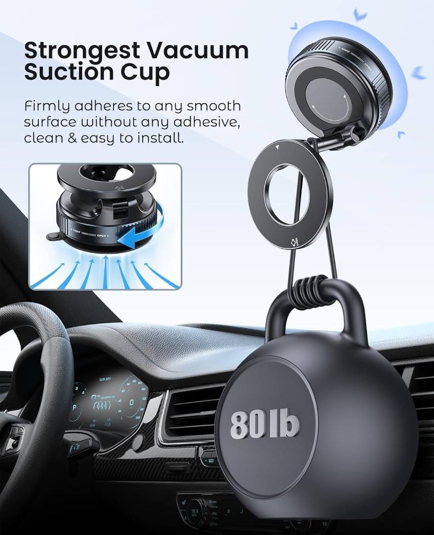 Magnetic Car Mount with Ultra Vacuum Suction Cup