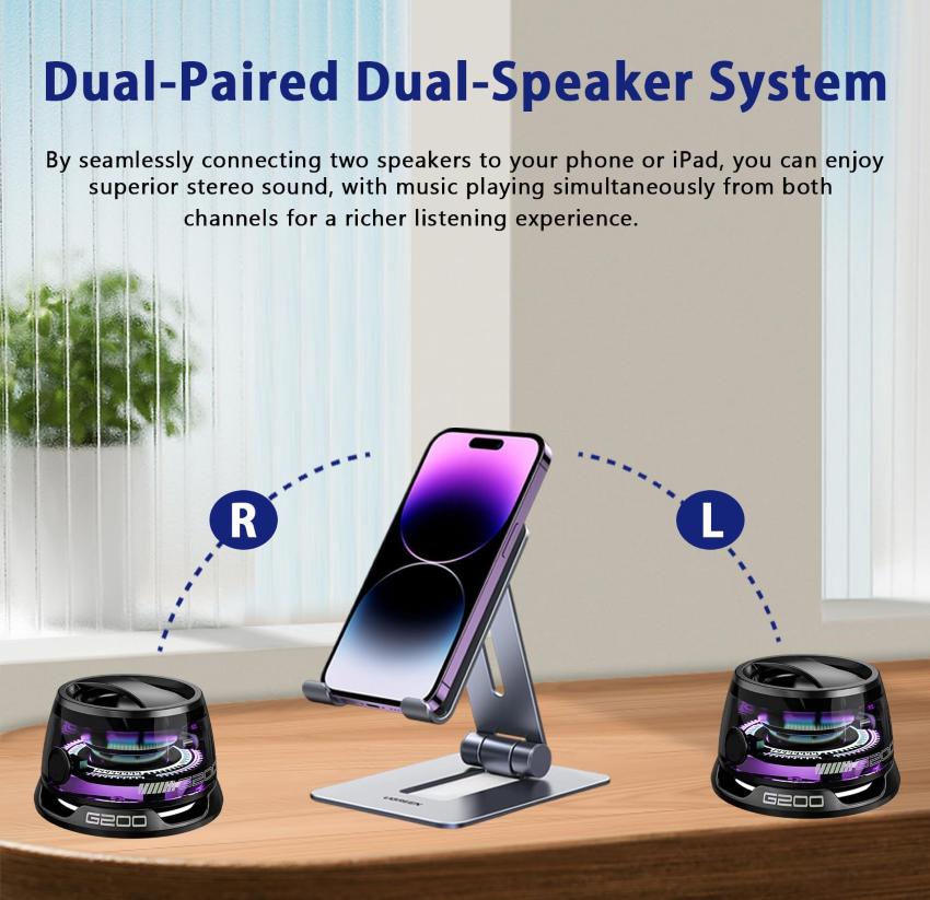 Portable Mini Magnetic Bluetooth 3D Speaker with RGB Light