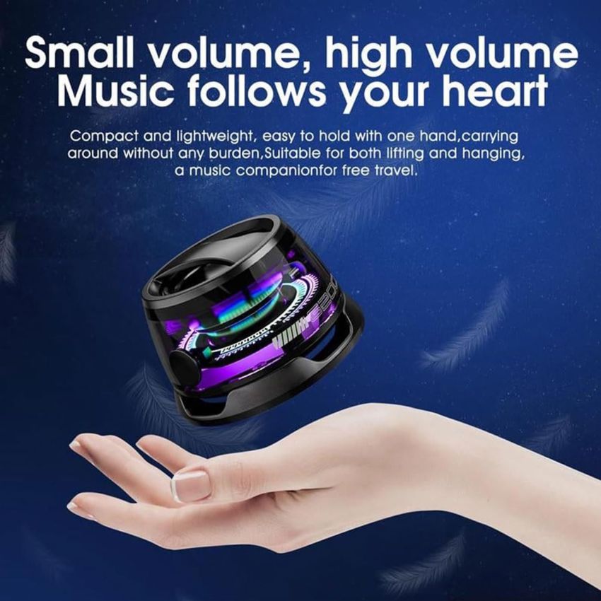 Portable Mini Magnetic Bluetooth 3D Speaker with RGB Light