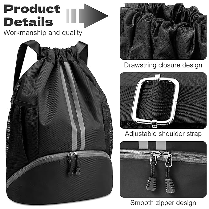Sports Mesh Drawstring Waterproof Backpack