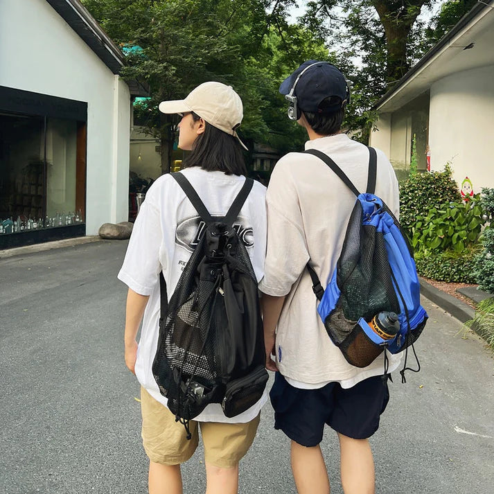 Sports Mesh Drawstring Waterproof Backpack