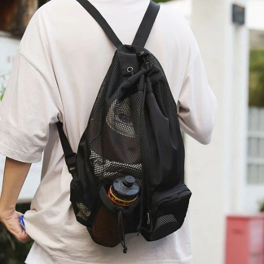 Sports Mesh Drawstring Waterproof Backpack