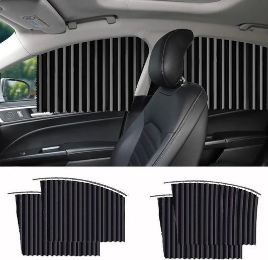 Universal Magnetic Car Window Sunshades (4 Pcs) - Black Color